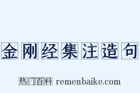 金刚经集注造句是什么意思的图片